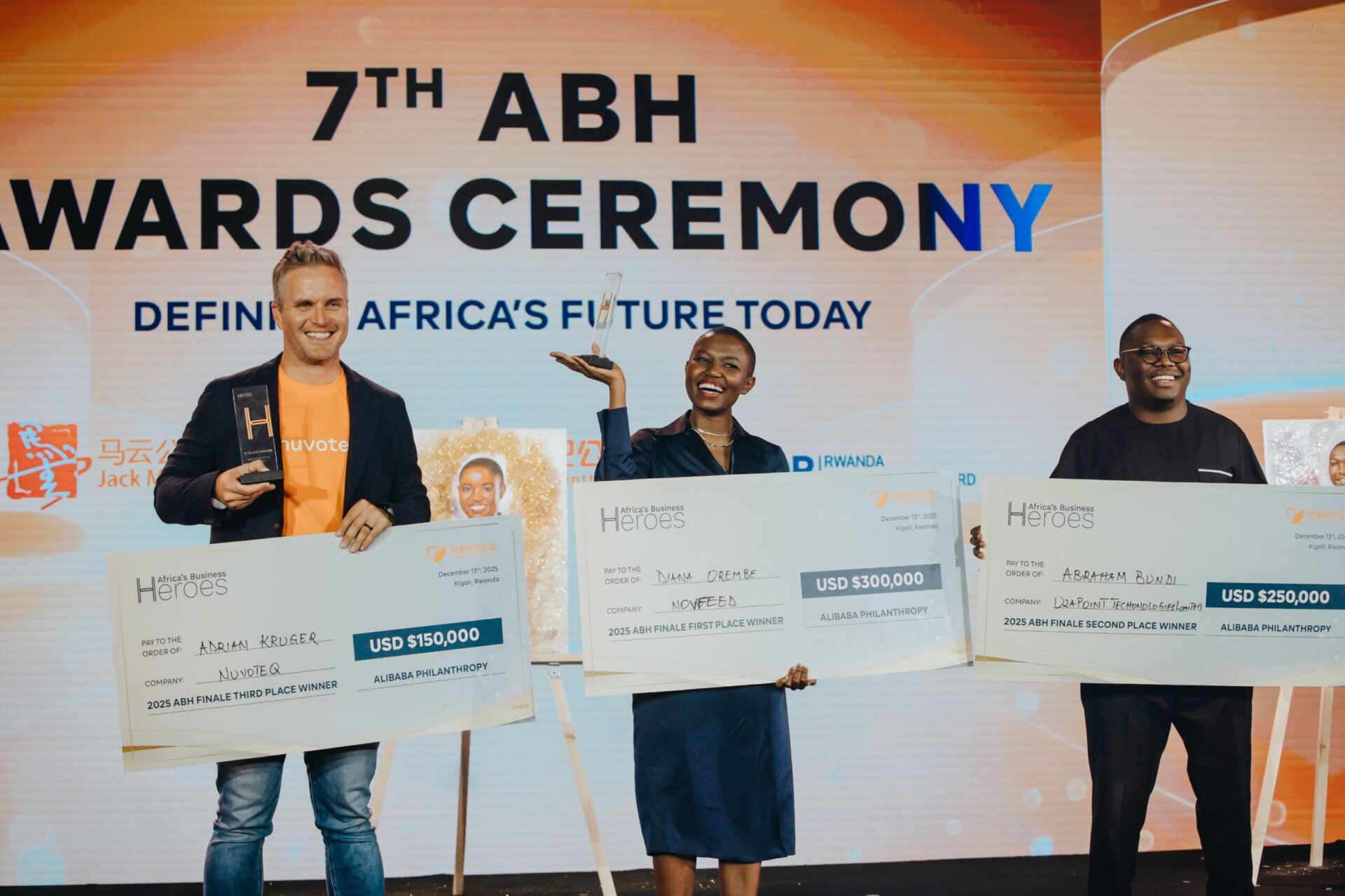 Diana Orembe, co-founder of Tanzania-based biotech company NovFeed, won the top prize of $300,000 (approximately Rwf 437 million).