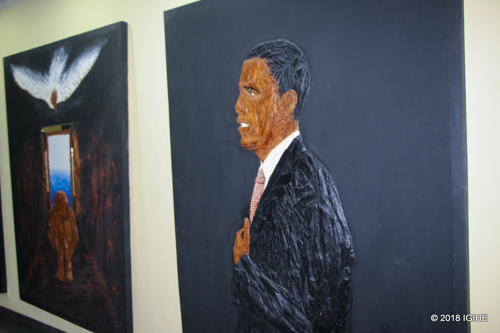 A painting of the First Black President of the Unites States of America also adorns the inside of this monument