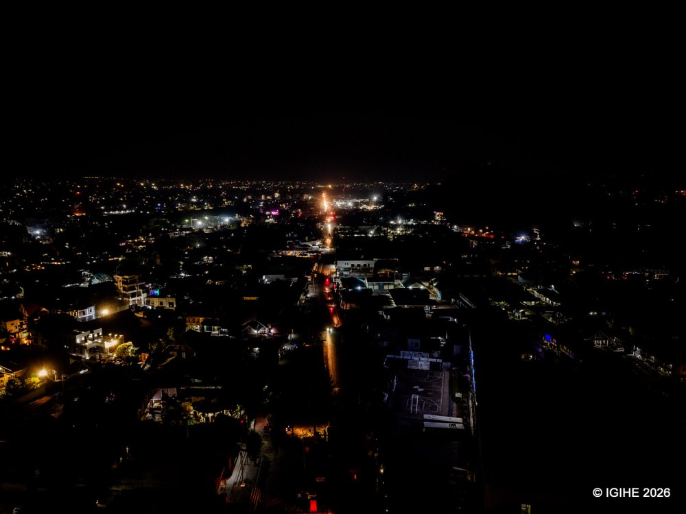 Night view of Goma city.
