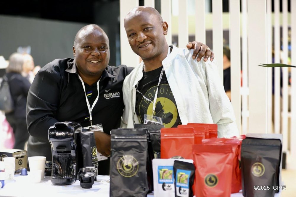 Rubayiza Aloys, together with Rusatira Emmanuel, CEO of Baho Coffee Company, both represented Rwanda at the Coffee Europe Expo.