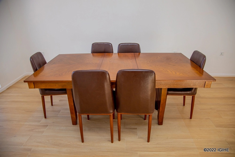 The houses are equipped with furniture.  