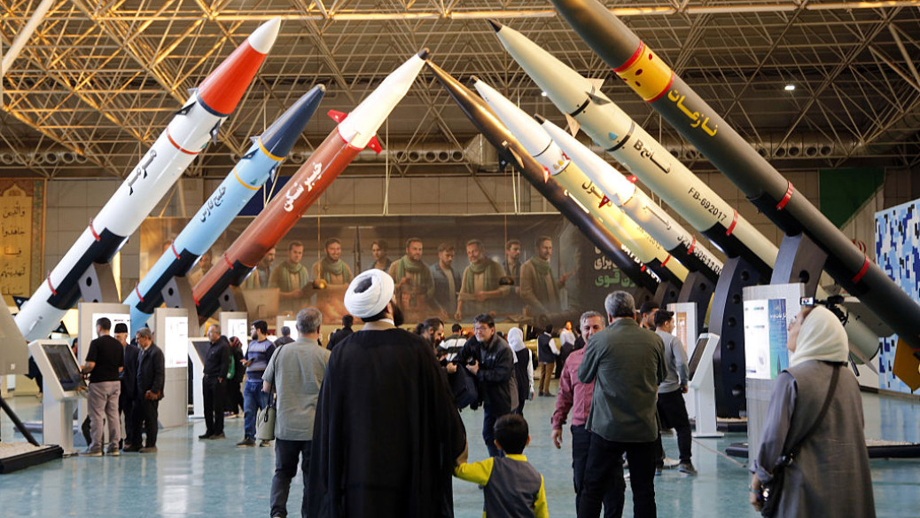 Iran exhibits its missiles, rockets and air defence systems in Tehran on November 12, 2025. Iranian Foreign Ministry spokesman Esmaeil Baghaei said on Monday Iran's missile program has been developed to defend the country's sovereignty and is "non-negotiable."