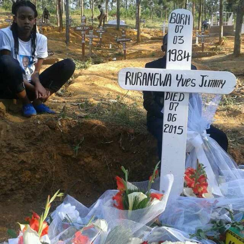 Picture Shows Anita Pendo at the burrial of his late Friend