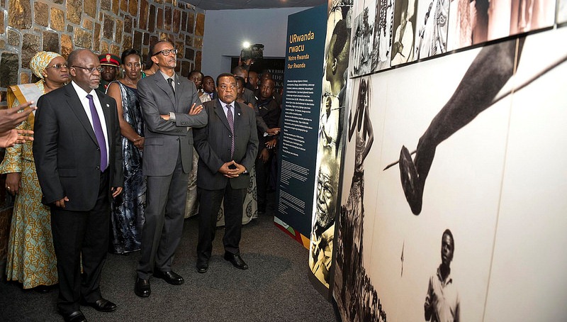 president Kagame and Magufuli visiting Gisozi memorial yesterday