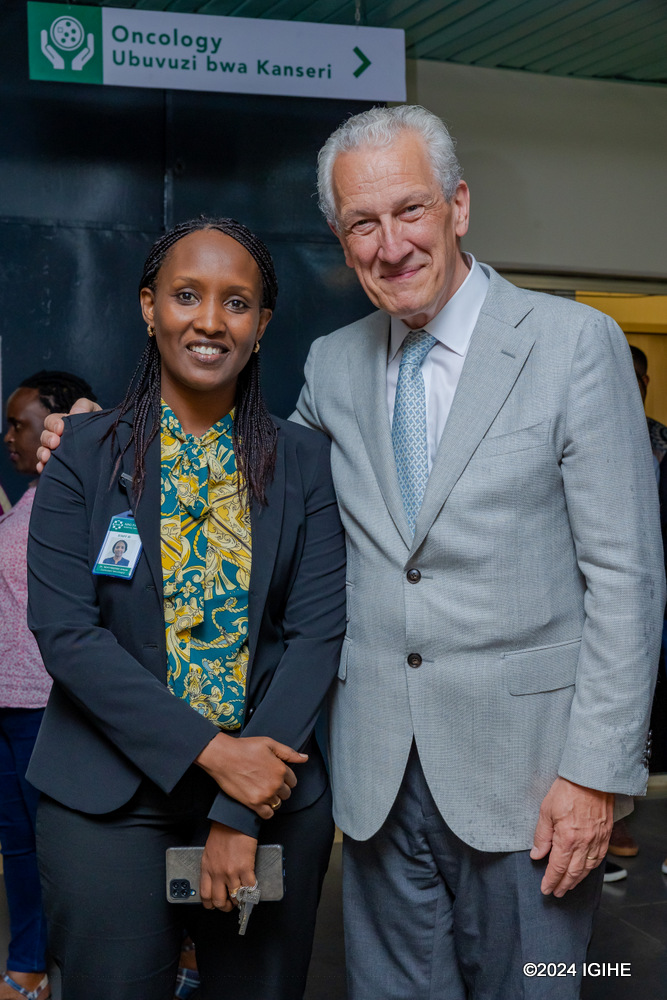 The Head of the Department of Neurology at the Ghent University Hospital in Belgium, Prof. Paul Boon, together with Dr. Arlene Ndayisenga.