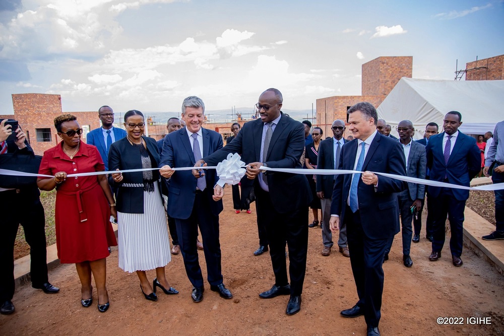 From right: French ambassador in Rwanda, Antoine Anfre; the Mayor of Kigali City, Pudence Rubingisa; investor Stéphane Monceaux and business partner, Wibabara Jacqueline at the launch of the project on Thursday. 