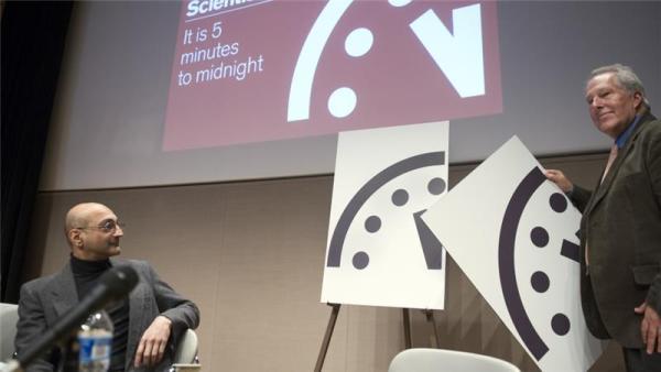 The closest the clock has come to midnight was two minutes away in 1953