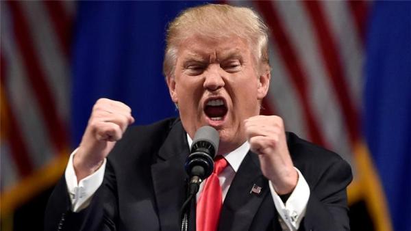 Trump speaking during his campaign rally in Las Vegas, Nevada, on June 18