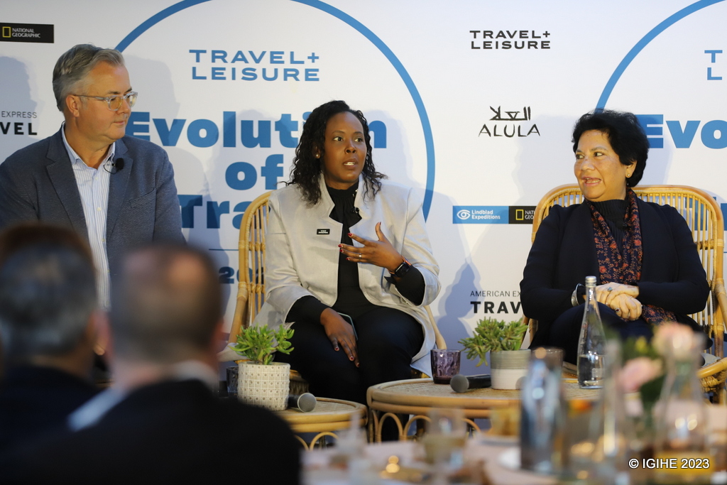 Linda Mutesi (in the middle) expressed enthusiasm about presenting Rwanda's offerings, particularly highlighting the experience of witnessing the majestic mountain gorillas—a unique feature that enriches a traveler's journey.