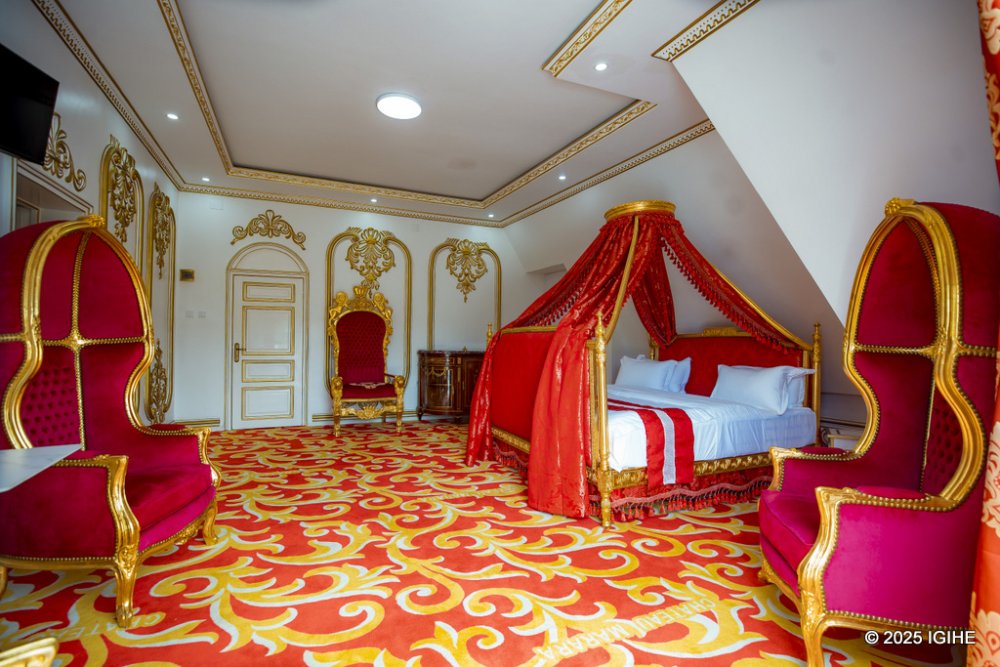 One of the rooms in the luxurious Château Le Marara hotel. 