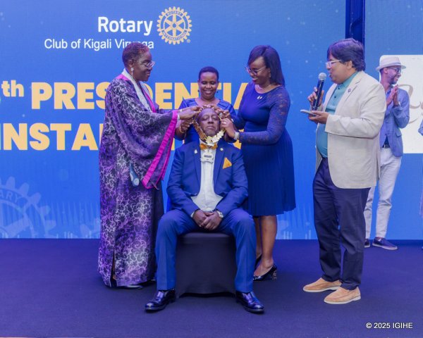 Peter Malinga was installed as the 26th President of Rotary Club Kigali Virunga. succeeding Dunia Jacqueline. 
