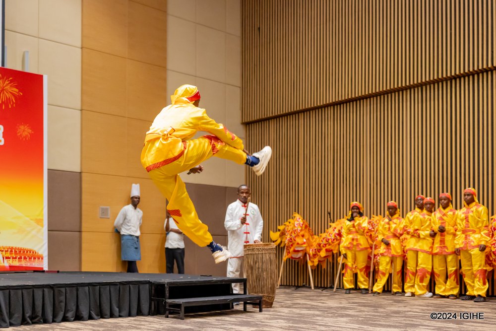 Rwandans performed Chinese martial arts at the event.