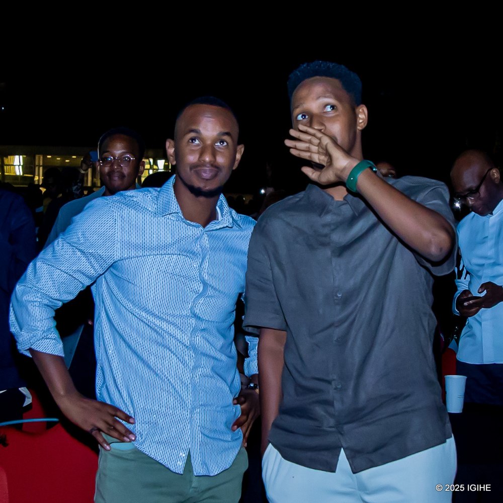 Israel Mbonyi was thrilled to see the drone show in the sky.