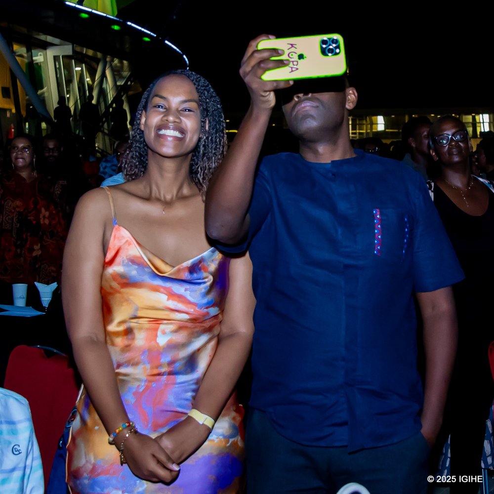 Attendees filmed the dazzling drone show as it lit up the night sky over Kigali.