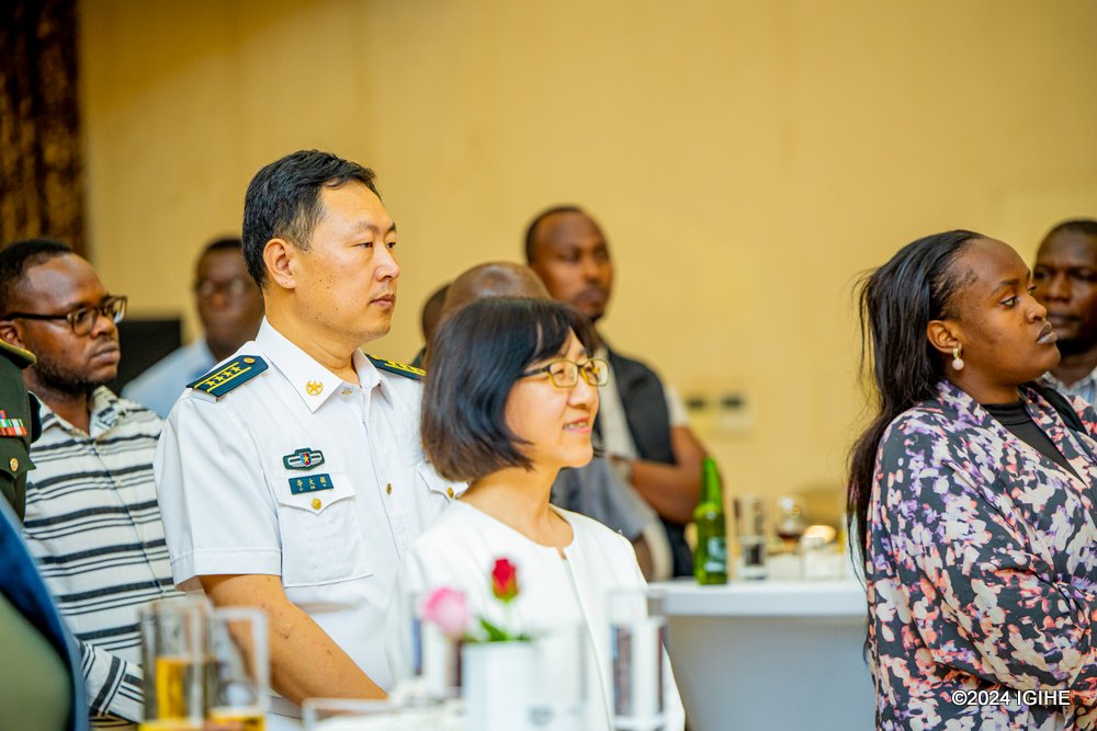 Chinese Defence Attaché to Rwanda, Senior Capt Li Dayi at the farewell reception ceremony. 