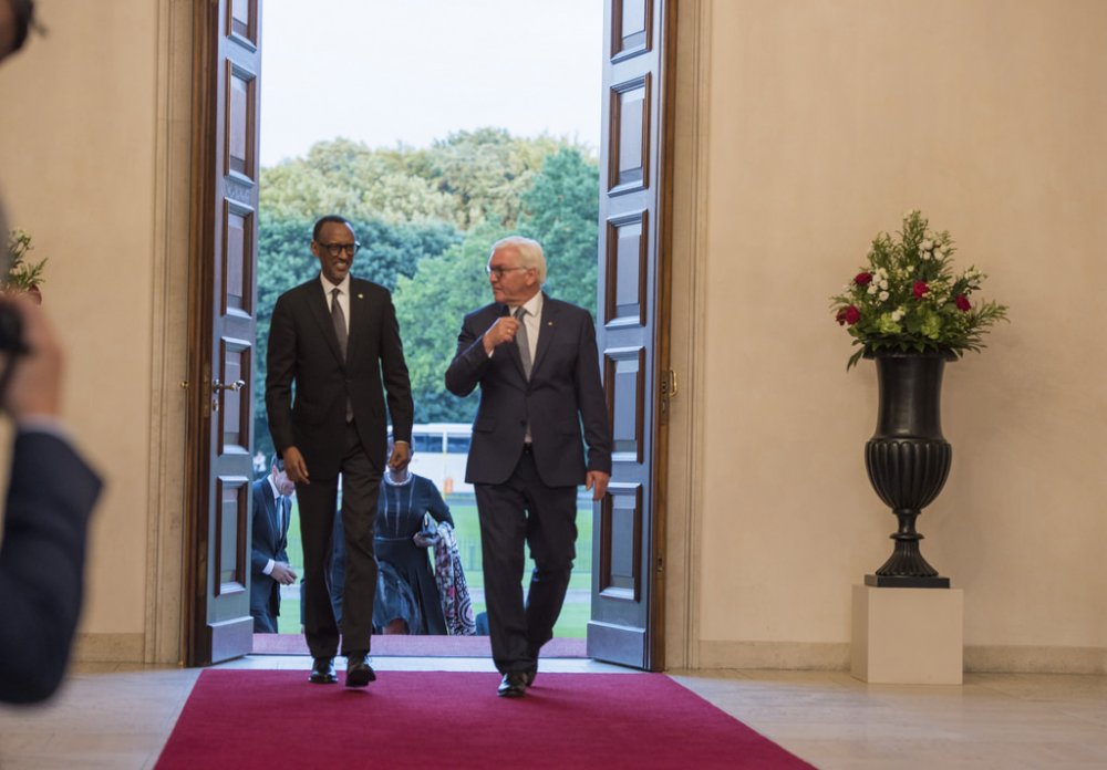 President Paul Kagame with German counterpart, Frank-Walter Steinmeier yesterday