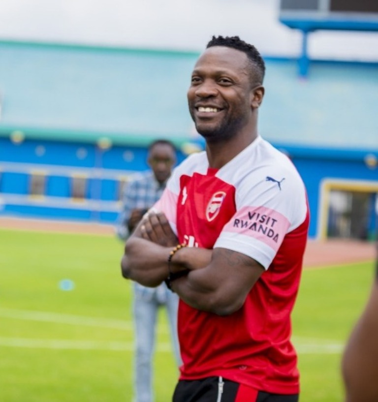 Legendary Arsenal and Cameroun footballer Laureano Bisan Etamé-Mayer, aka Lauren; is already in Rwanda, where he will participate in Kwita Izina