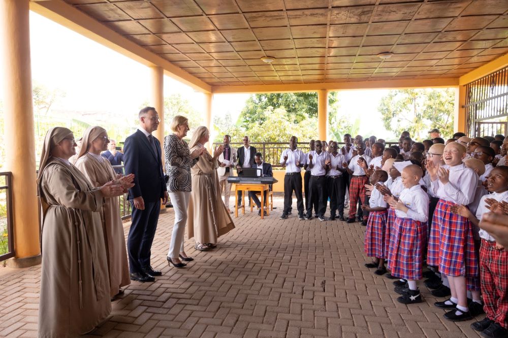 President Duda visited the School and Education Centre for Visually Impaired Children in Kibeho supported by Poland. Photo by Faustin Nkurunzi 