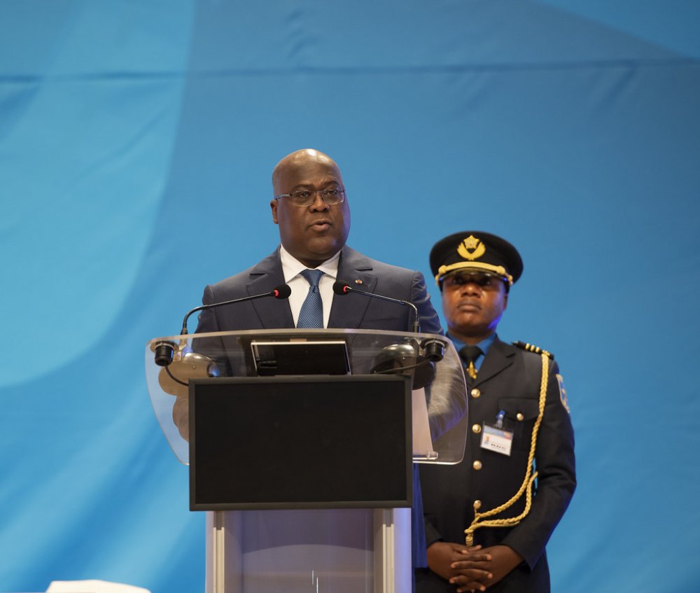The DRC President,  Tshisekedi speaking to the participant in the IAF