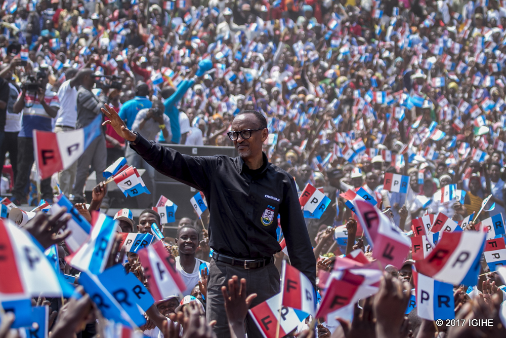 President Paul Kagame during 2017 Presidential campaigns. 