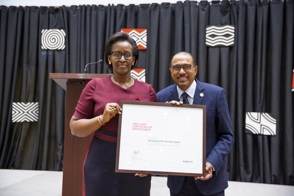 First Lady, Jeannette Kagame has been named UNAIDS Special Ambassador in recognition of her work in fighting HIV/AIDS and promoting the health and well-being of adolescents