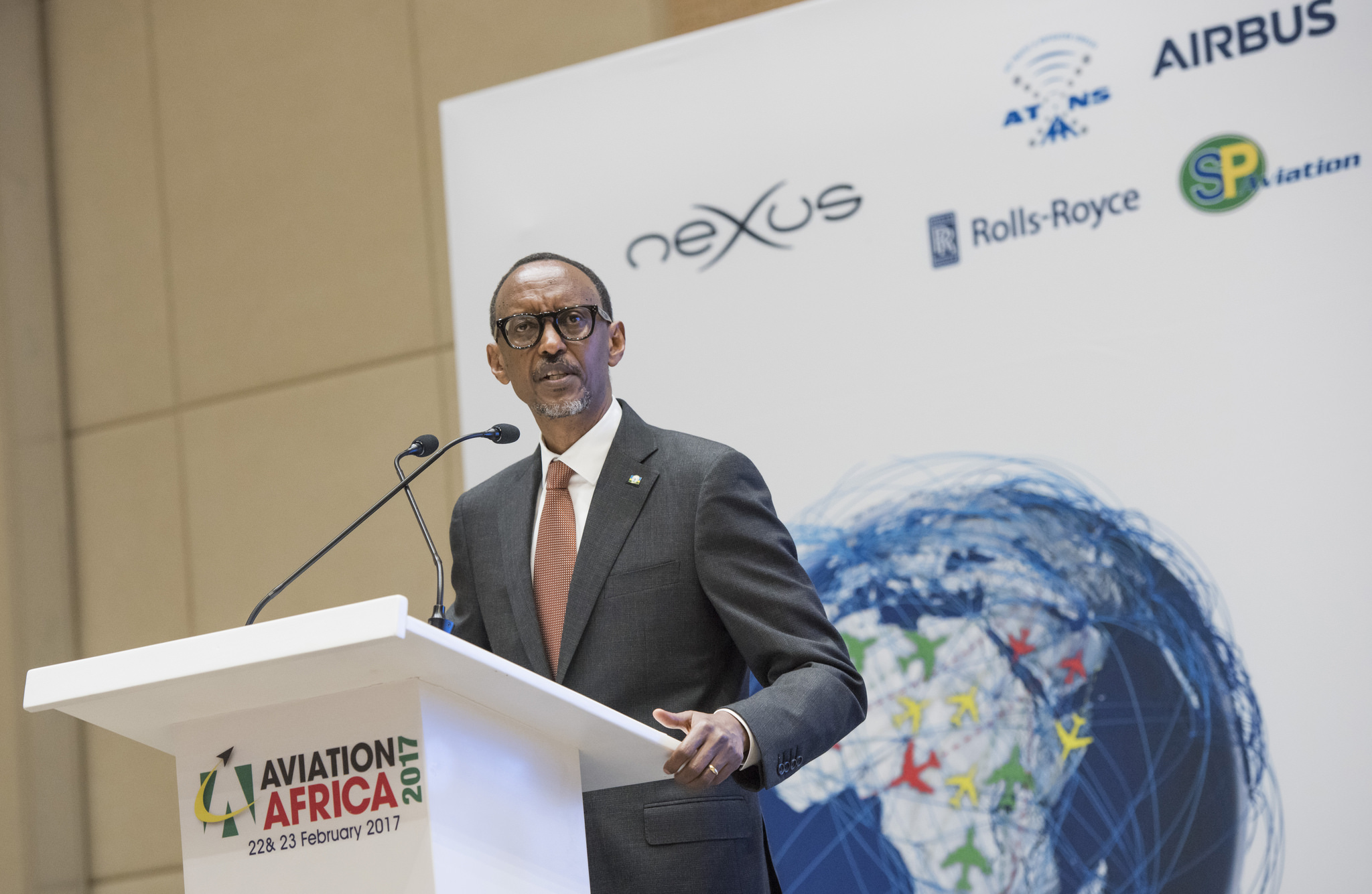 President Paul Kagame addressing participants of Aviation Africa Conference 2017.