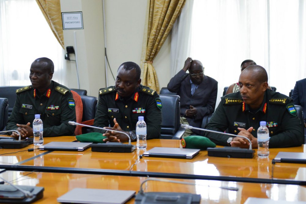 General Patrick Nyamvumba, RDF Chief of Defense Staff (right) attending the swearing in ceremony.