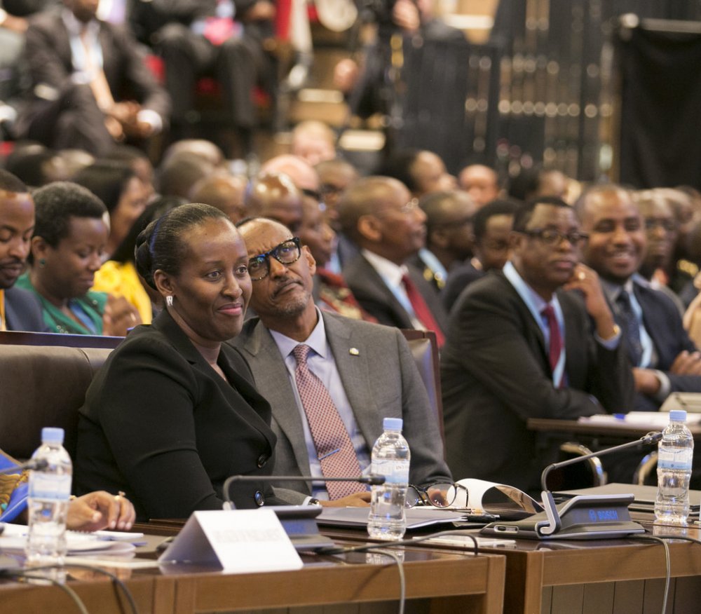 President Paul Kagame with First Lady, Ms Jeanette Kagame.