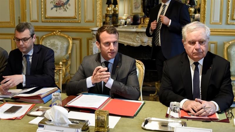French President Emmanuel Macron, centre, is leading plans for more security measures