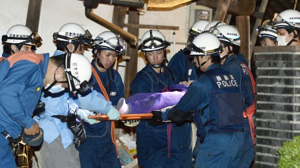 The damage and calls for help are concentrated in the town of Mashiki, about 1,300km southwest of Tokyo