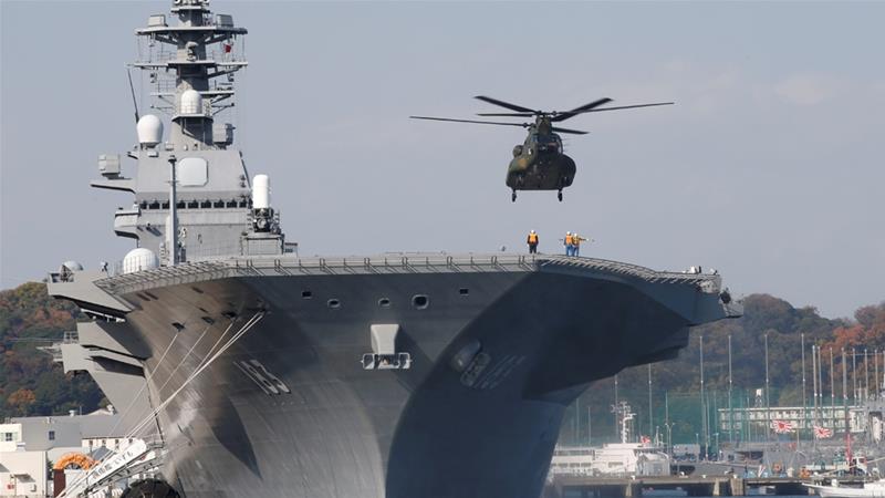 Japan's 249-metre-long Izumo carrier can operate nine helicopters