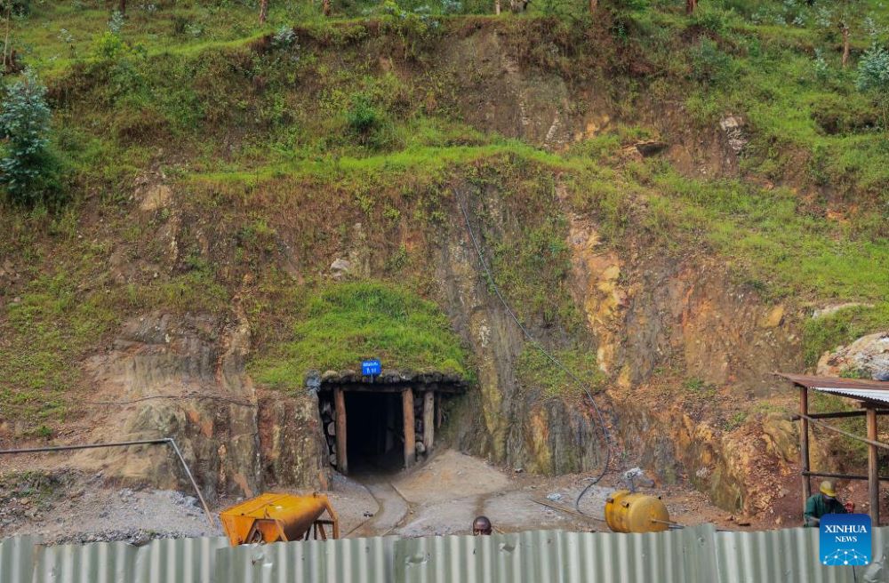 This photo taken on Nov. 28, 2023 shows the entrance to a mining tunnel in Burera District, Rwanda. (Photo by Cyril Ndegeya/Xinhua)