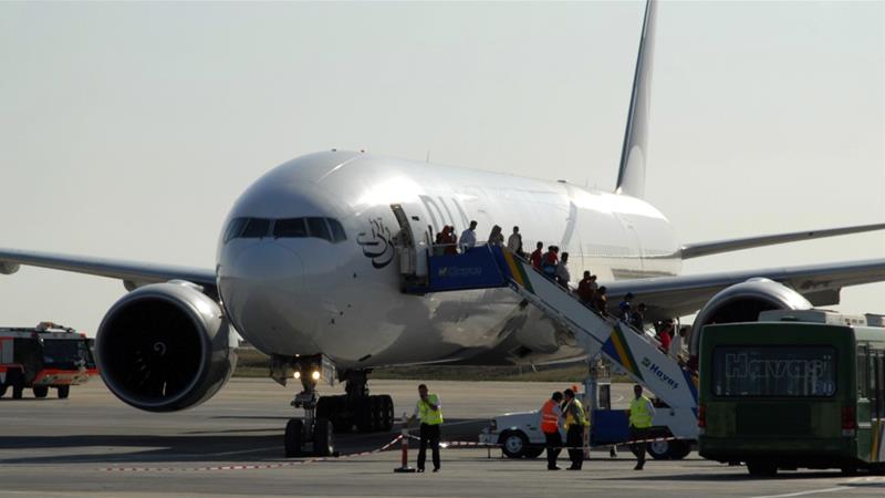 Seven passengers on the flight had to stand for the length of the whole trip