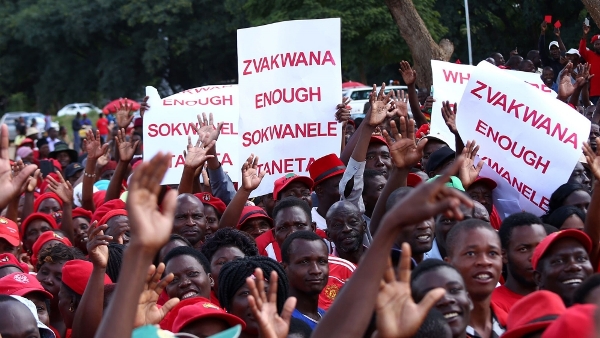 Opposition supporters demonstrated against poverty and corruption
