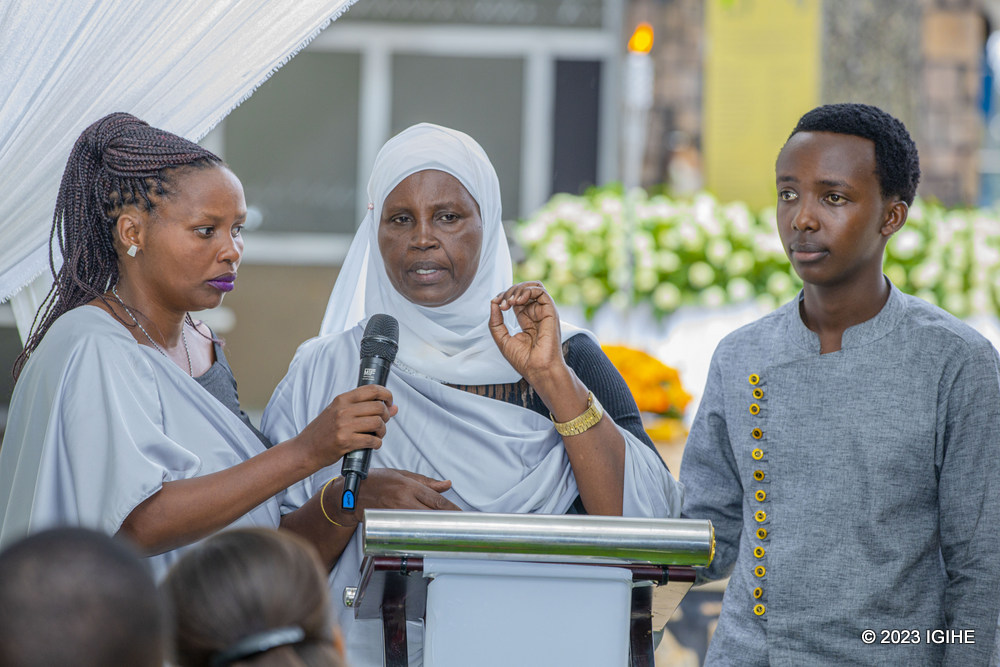 Mukamana Maimuna giving testimonies.  
