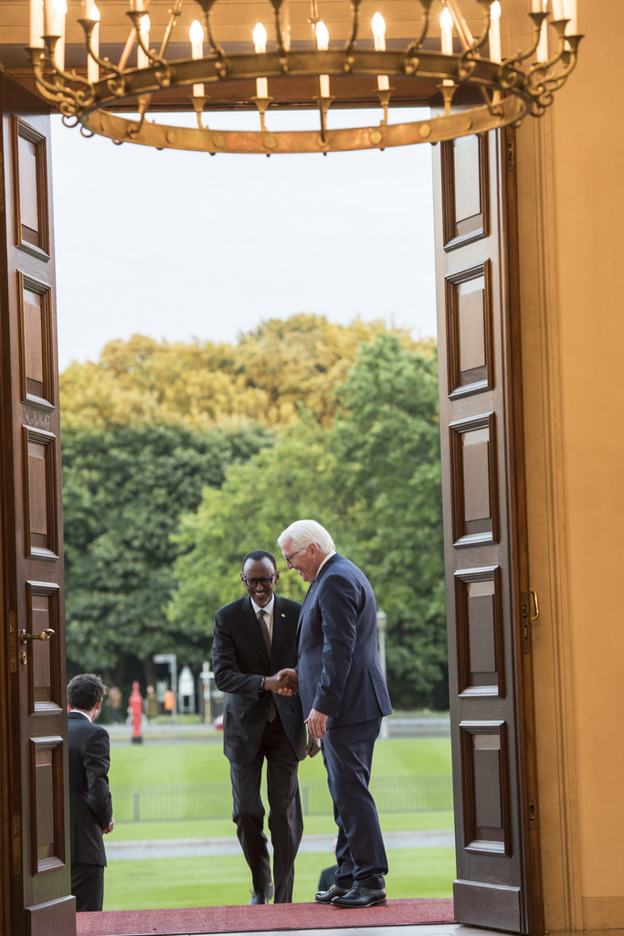 President Paul Kagame with German counterpart, Frank-Walter Steinmeier yesterday