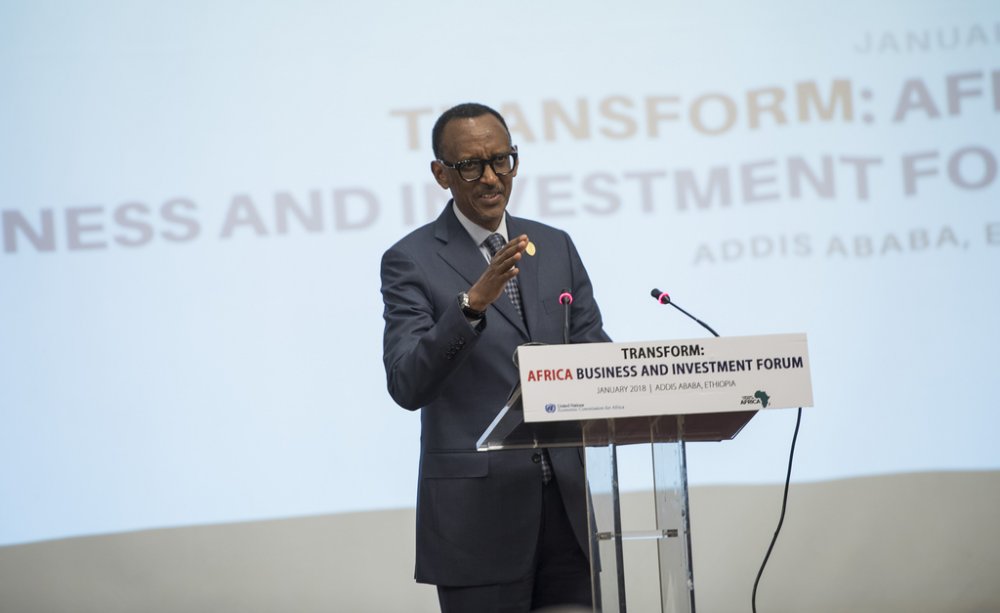 Kagame speaks at the ‘Africa Business and Investment Forum’ in Addis Ababa, Ethiopia