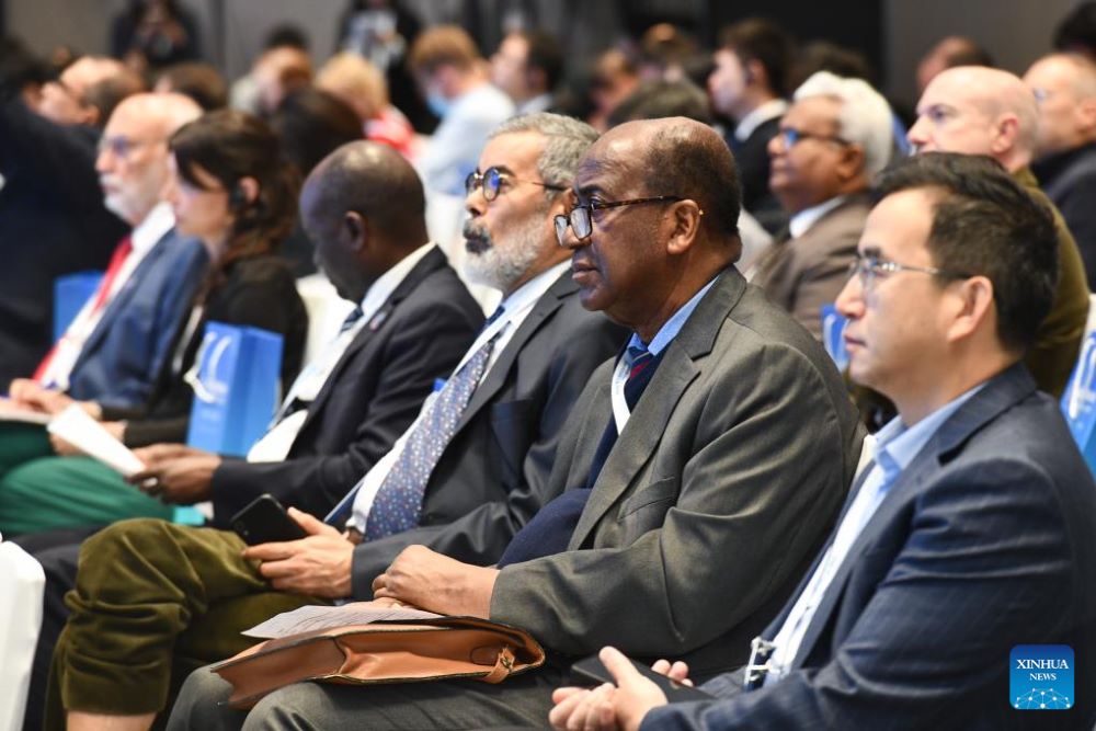 Guests attend a parallel session during the 5th World Media Summit in Nansha District of Guangzhou, south China's Guangdong Province, Dec. 4, 2023. The summit attracted more than 450 representatives of nearly 200 institutions from over 100 countries and regions, including media outlets, think tanks and international organizations.