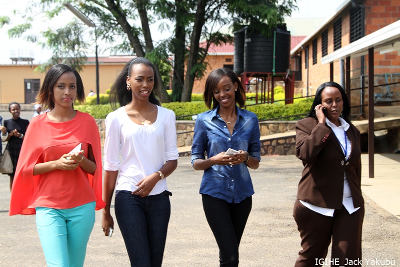 Miss Kundwa Doriane, Akacu Lynca and Uwase Vanessa Raissa