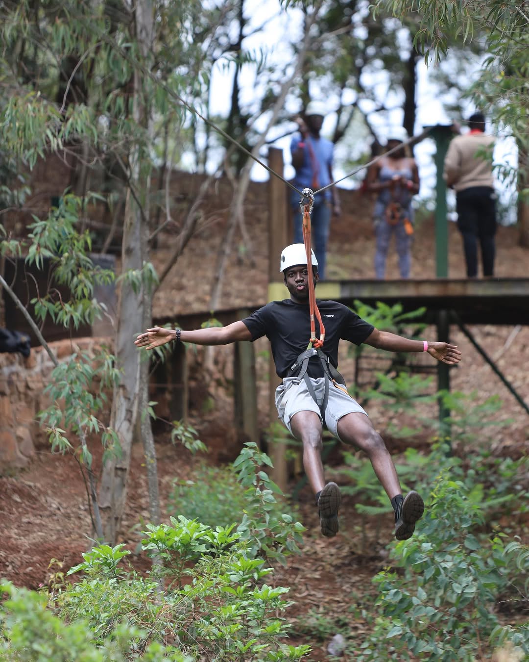 Thrill-seekers often take on the zip-line at Fazenda Sengha.