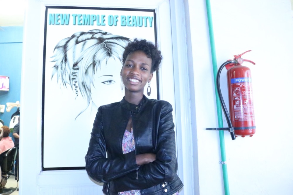 Josiane UWIMBABAZI has an ambition to have her own hairdressing saloon.  Photo: APEFE