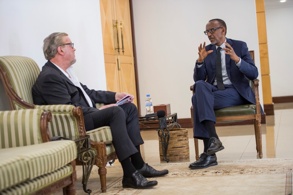 President Kagame in an interview with Jeune Afrique's François Sudan