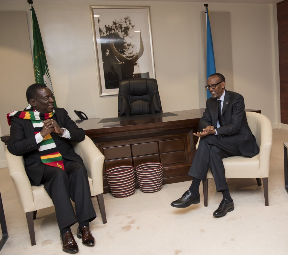 President Kagame with Emmerson Mnangagwa of Zimbabwe. 