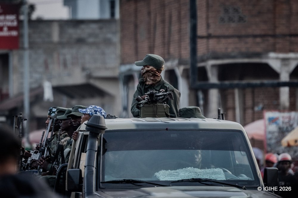 AFC/M23 fighters ensure security while carrying out patrols.