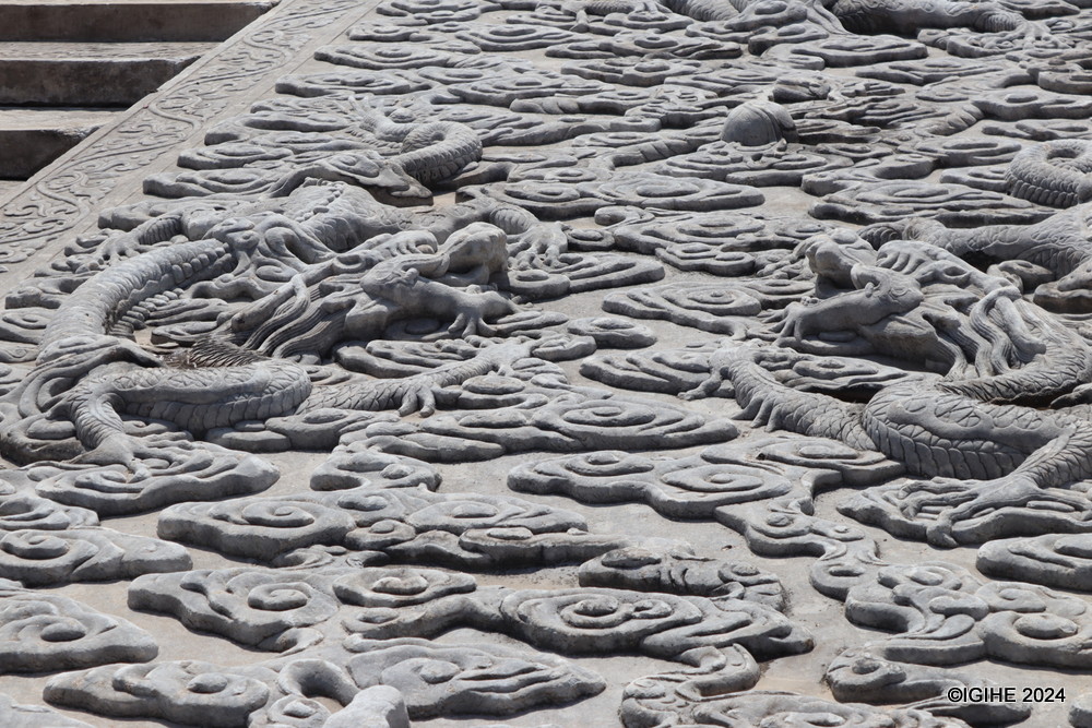 Dragons in the Forbidden City symbolize imperial majesty and power, reflecting its deep historical and cultural significance.
