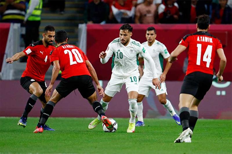 Algeria and Egypt meet during a FIFA Arab Cup in 2021. Both teams have renewed their interest in participating in the 2024 CHAN tournament.