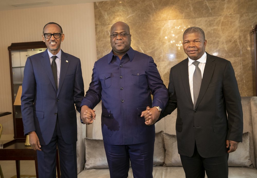 President Kagame, Tshisekedi and Lourenço meeting in Kinshasa in 2019. 