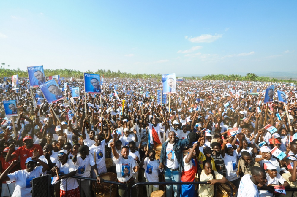 Supporters of president Paul Kagame during 2010 presidential campaigns.
