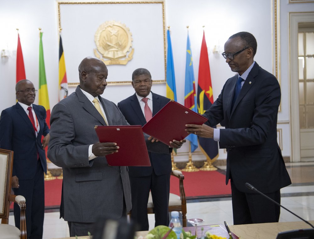 The signing was also witnessed by President Denis Sassou Nguesso of Congo Brazzaville.