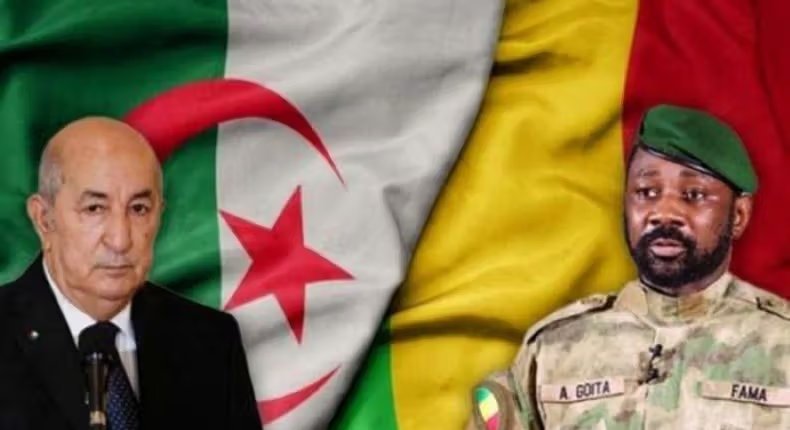 Algerian President Abdelmadjid Tebboune and Mali's interim President Assimi Goïta. On Monday, Algeria announced the closure of its airspace to all Malian aircraft, citing repeated violations of its territorial sovereignty.